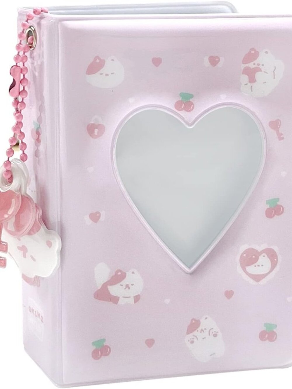 3 Inch Mini Photo Album, Heart Hollow Card Binder Photo Card Holder with Pendant